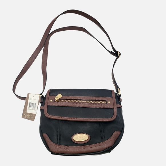 BOC Born Small Shoulder Crossbody Bag Brown Black Adjustable Classic Boho Purse - Picture 9 of 15